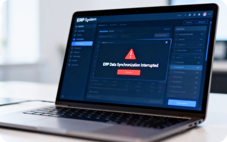 Interrupção de sincronização ERP